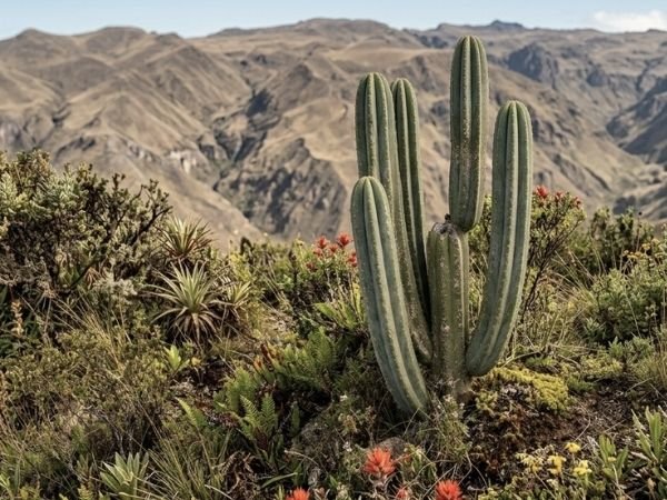San Pedro cactus growing in the Andes mountains